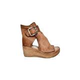Peep Toe Wedge Sandals - Trendsi