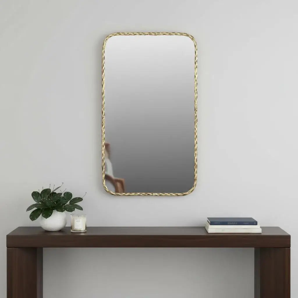 48" Brass Iron Framed Accent Mirror - Homeroots - Flyclothing LLC