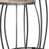 Set of Two Natural and Silver Solid Wood and Iron Round Frame Nested Tables - Homeroots - Flyclothing LLC