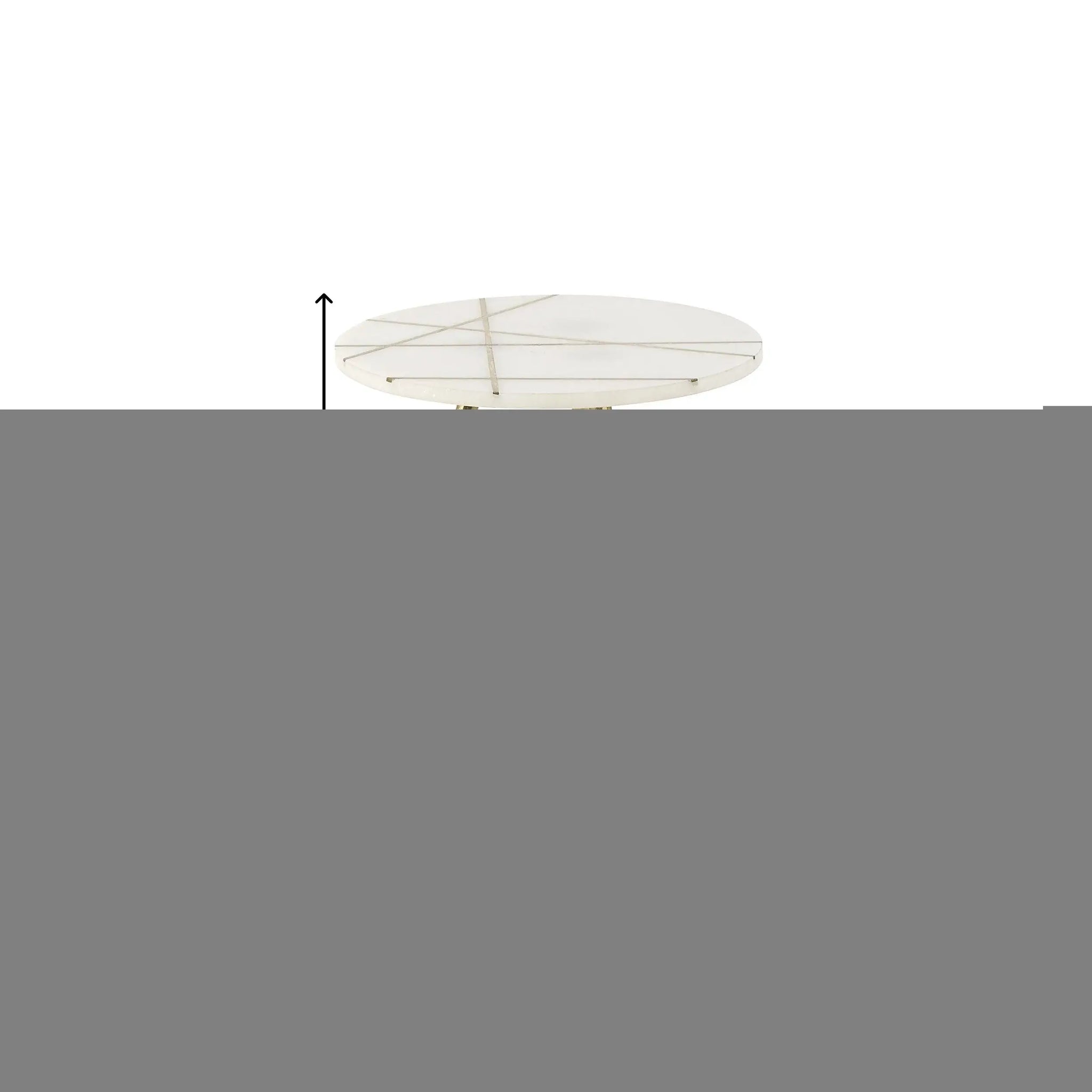 16" White and Gold Stone and Metal Tray Table - Homeroots - Flyclothing LLC