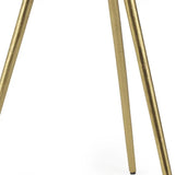 18" White and Gold Stone and Metal Tray Table - Homeroots - Flyclothing LLC