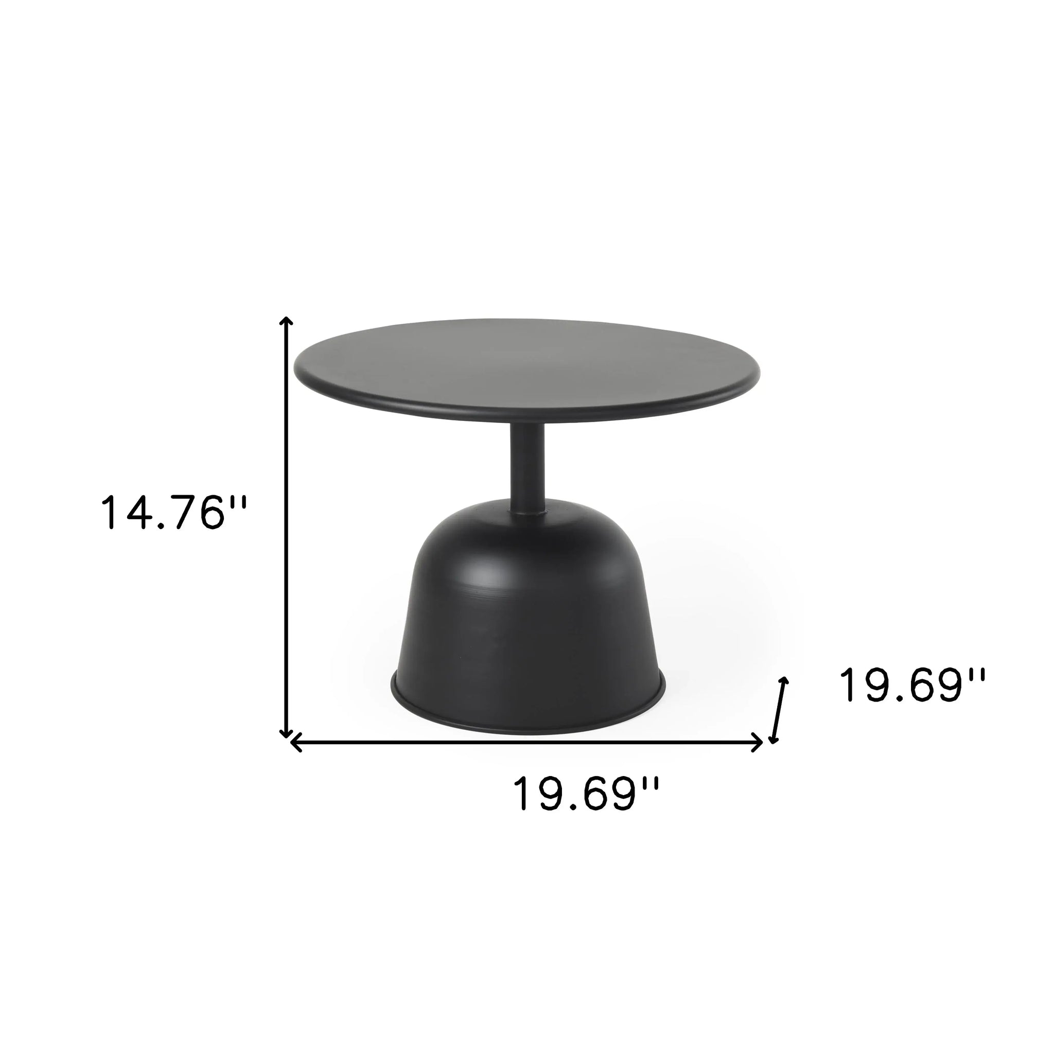 20" Black Iron and Metal Tray Table - Homeroots - Flyclothing LLC