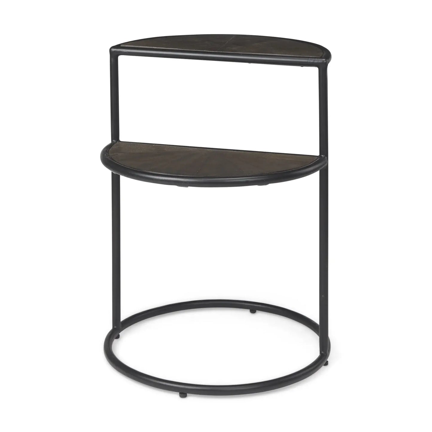 19" Espresso and Black Solid Wood and Metal Tray Table - Homeroots - Flyclothing LLC