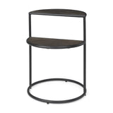 19" Espresso and Black Solid Wood and Metal Tray Table - Homeroots - Flyclothing LLC