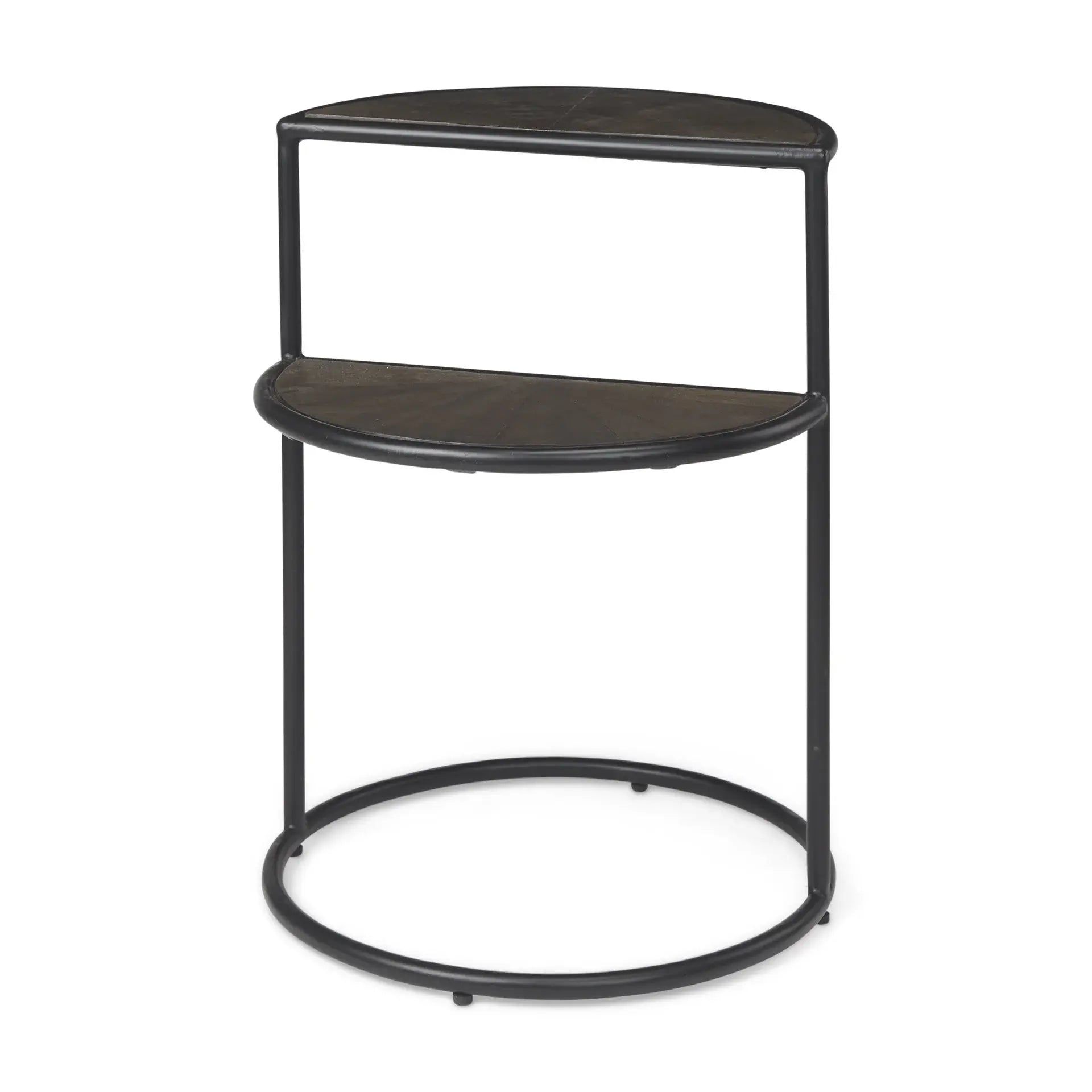 19" Espresso and Black Solid Wood and Metal Tray Table - Homeroots - Flyclothing LLC