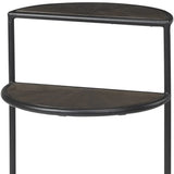 19" Espresso and Black Solid Wood and Metal Tray Table - Homeroots - Flyclothing LLC