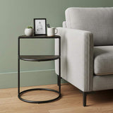 19" Espresso and Black Solid Wood and Metal Tray Table - Homeroots - Flyclothing LLC