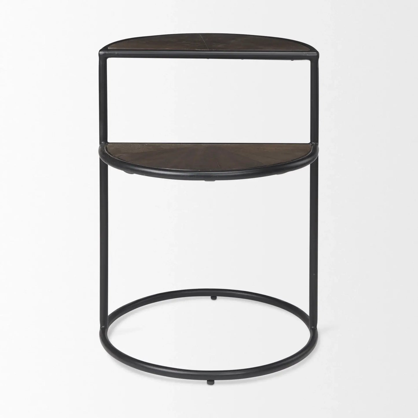 19" Espresso and Black Solid Wood and Metal Tray Table - Homeroots - Flyclothing LLC