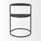 19" Espresso and Black Solid Wood and Metal Tray Table - Homeroots - Flyclothing LLC