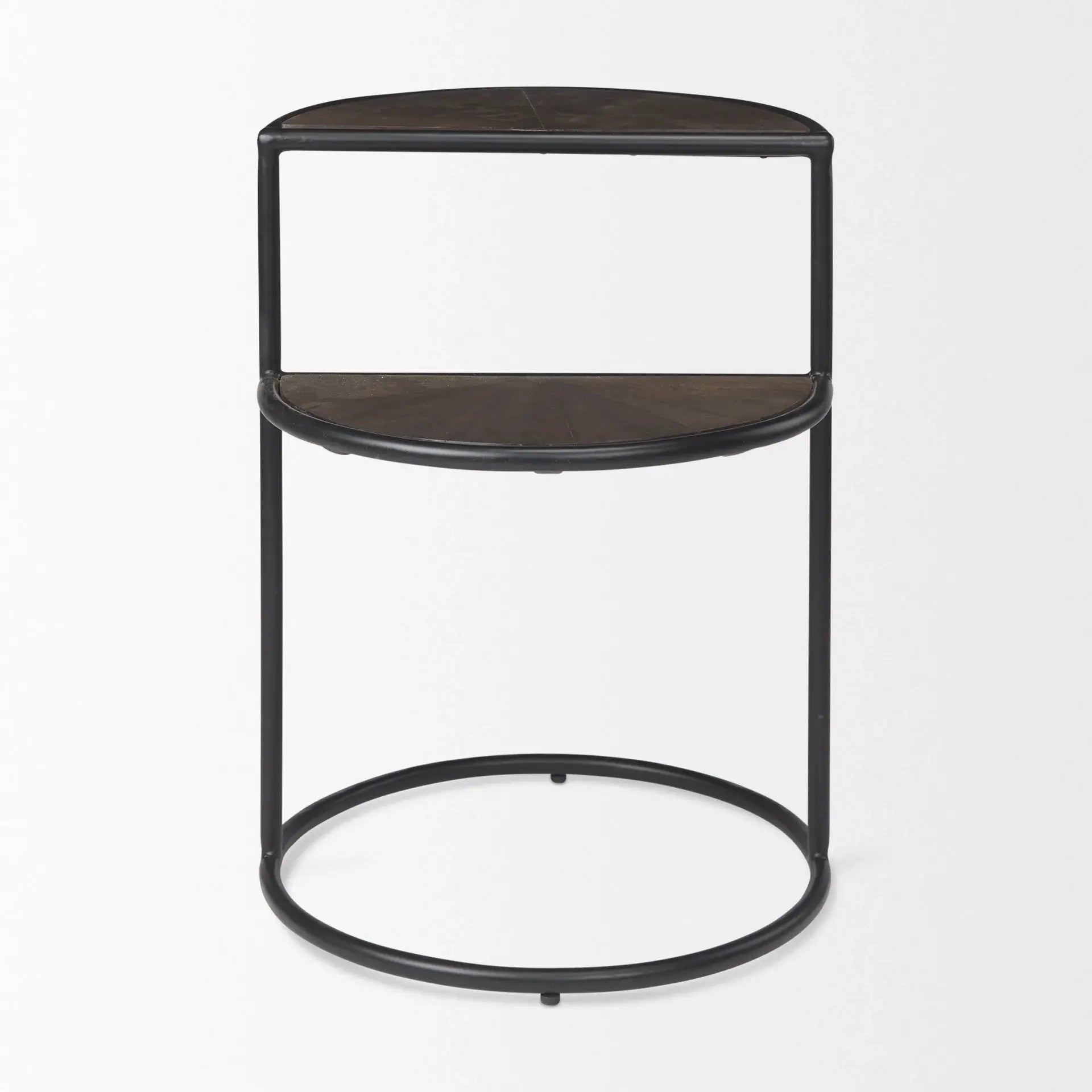 19" Espresso and Black Solid Wood and Metal Tray Table - Homeroots - Flyclothing LLC