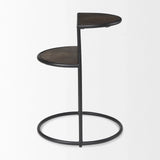 19" Espresso and Black Solid Wood and Metal Tray Table - Homeroots - Flyclothing LLC