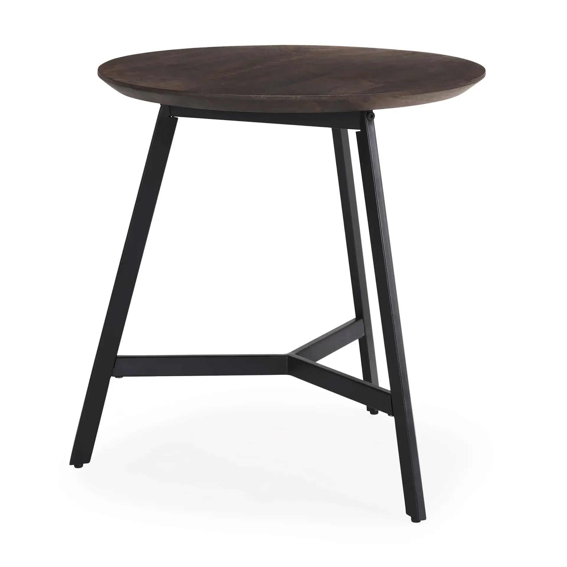 23" Espresso and Black Solid Wood and Metal Tray Table - Homeroots - Flyclothing LLC