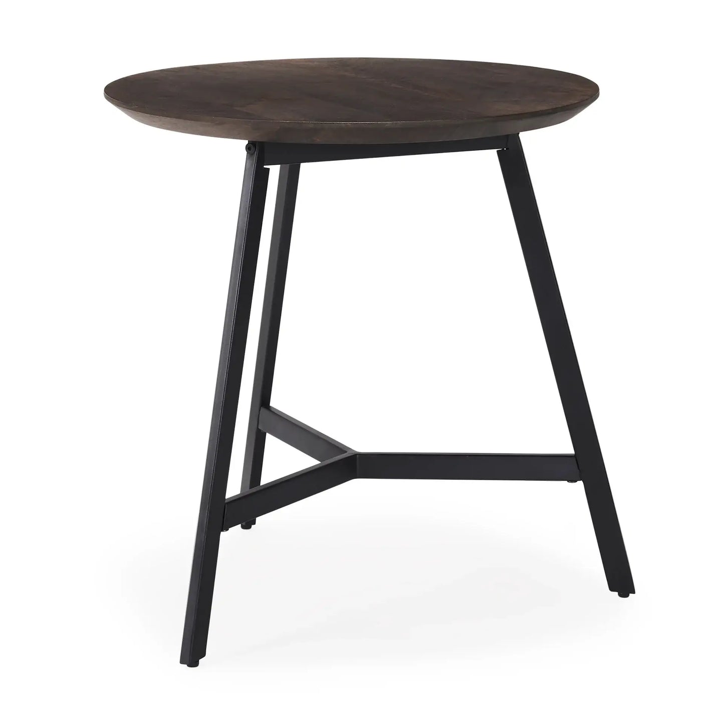 23" Espresso and Black Solid Wood and Metal Tray Table - Homeroots - Flyclothing LLC