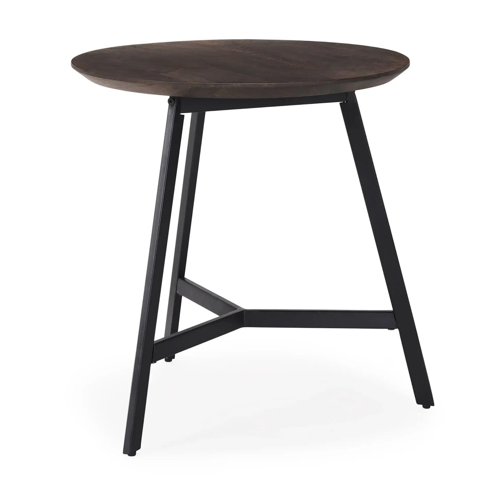 23" Espresso and Black Solid Wood and Metal Tray Table - Homeroots - Flyclothing LLC