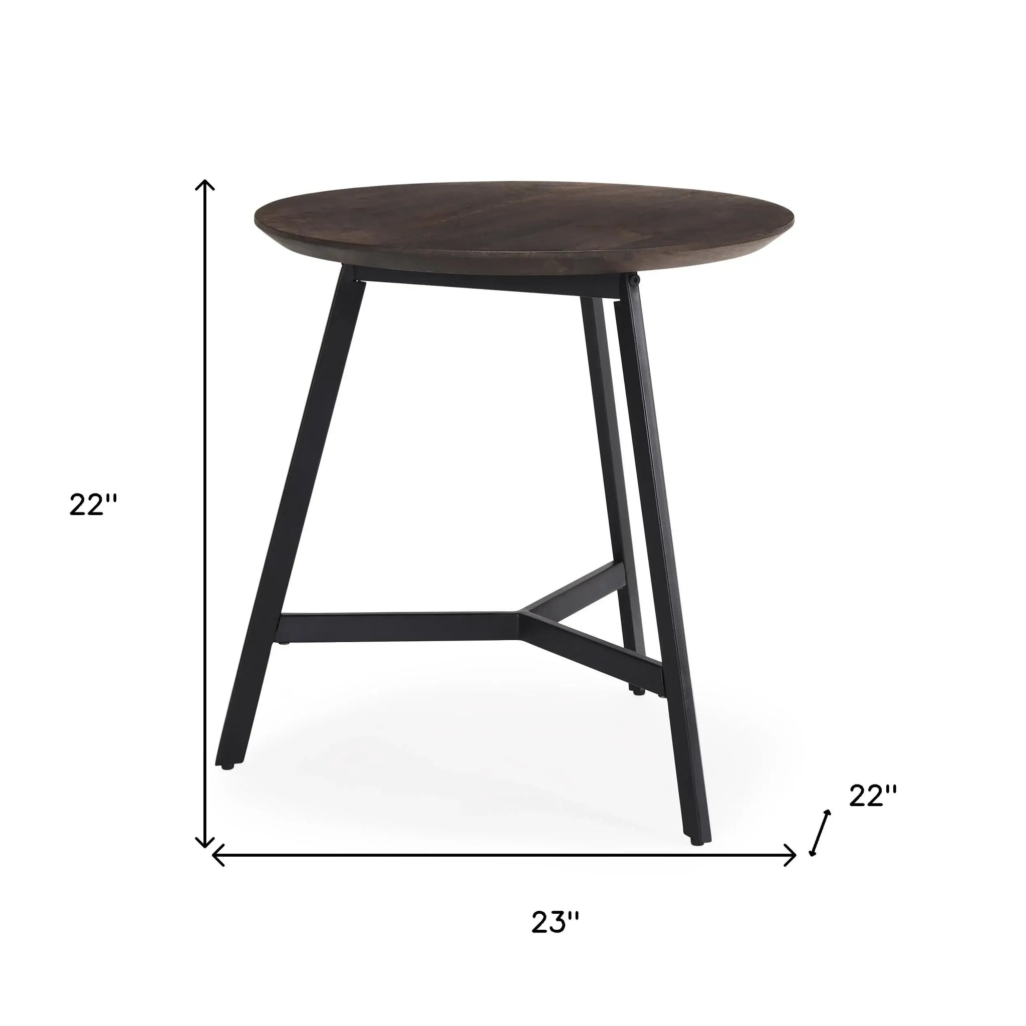 23" Espresso and Black Solid Wood and Metal Tray Table - Homeroots - Flyclothing LLC