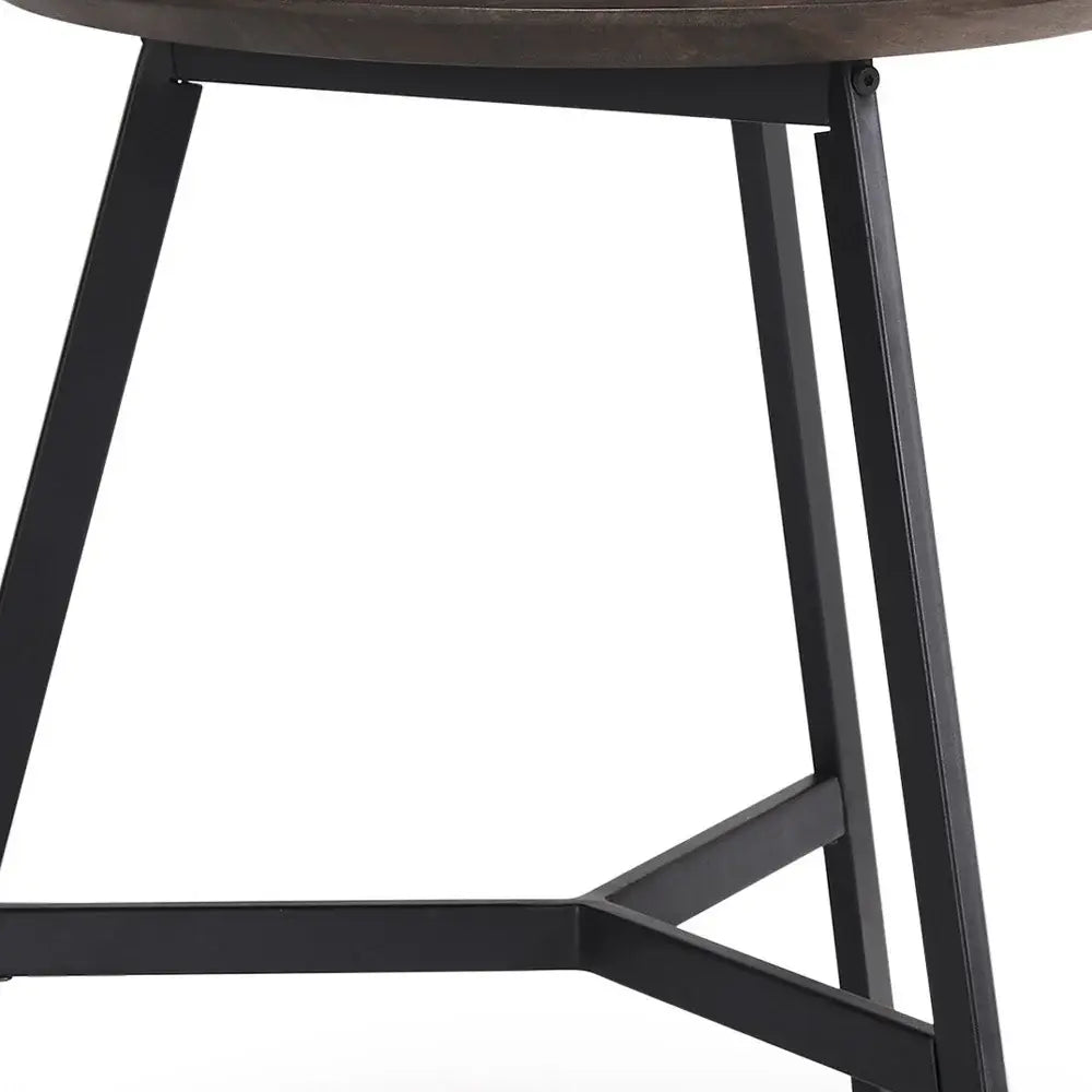 23" Espresso and Black Solid Wood and Metal Tray Table - Homeroots - Flyclothing LLC