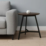 23" Espresso and Black Solid Wood and Metal Tray Table - Homeroots - Flyclothing LLC