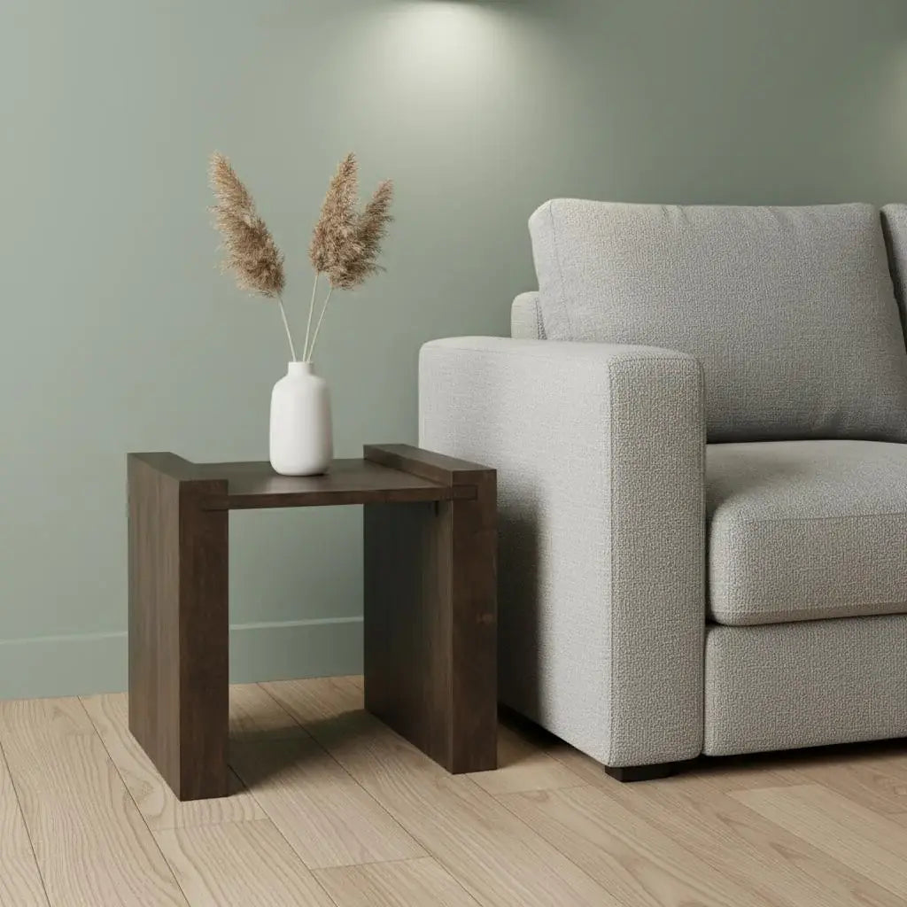 22" Espresso and Brown Solid Wood and Wood Tray Table - Homeroots - Flyclothing LLC