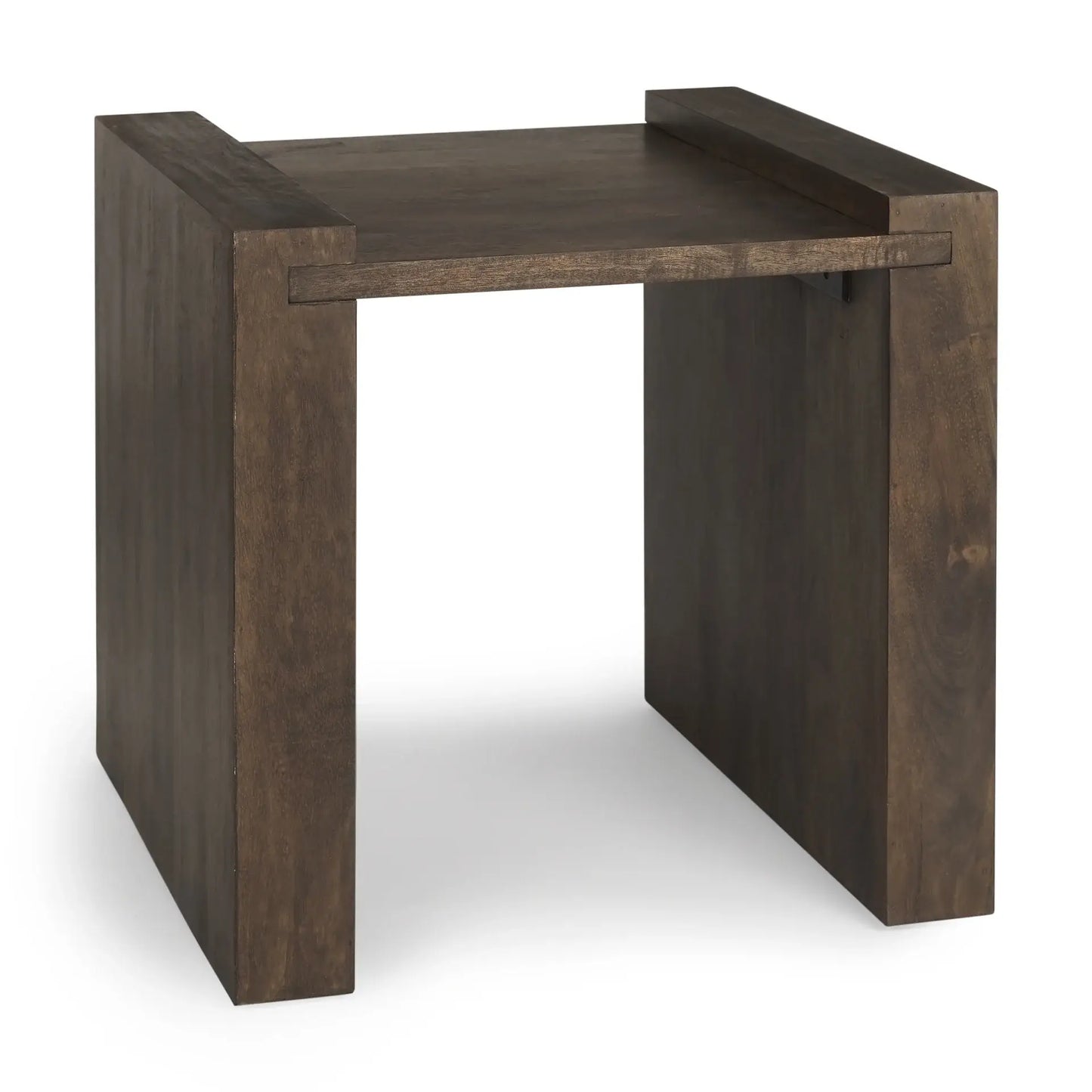 22" Espresso and Brown Solid Wood and Wood Tray Table - Homeroots - Flyclothing LLC