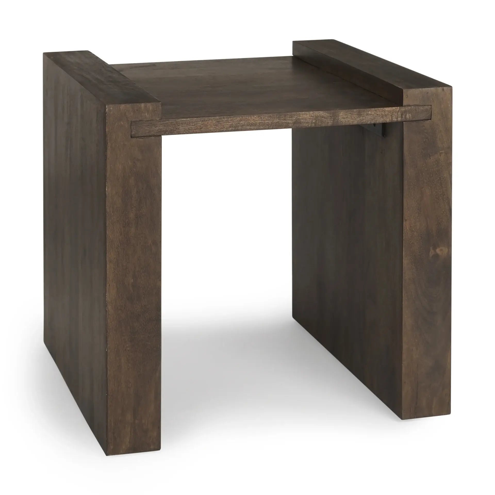 22" Espresso and Brown Solid Wood and Wood Tray Table - Homeroots - Flyclothing LLC