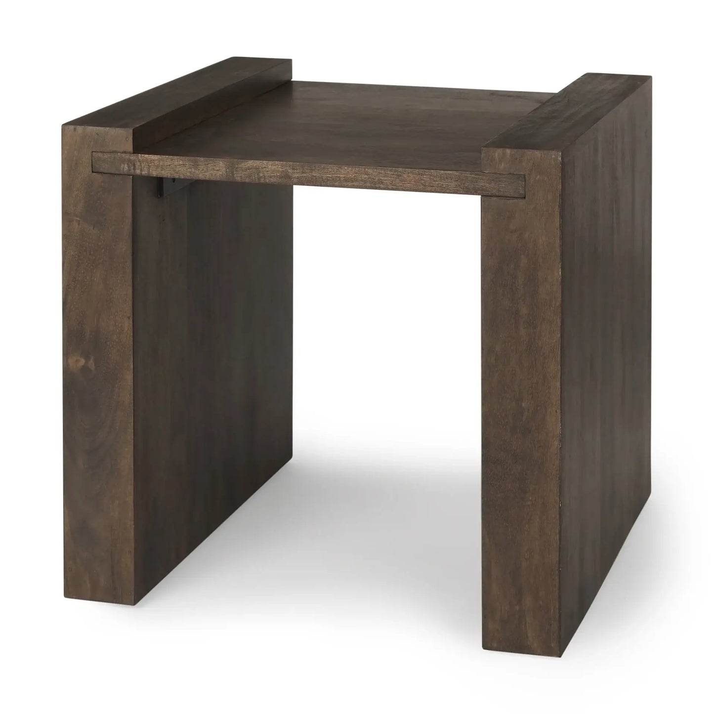 22" Espresso and Brown Solid Wood and Wood Tray Table - Homeroots - Flyclothing LLC