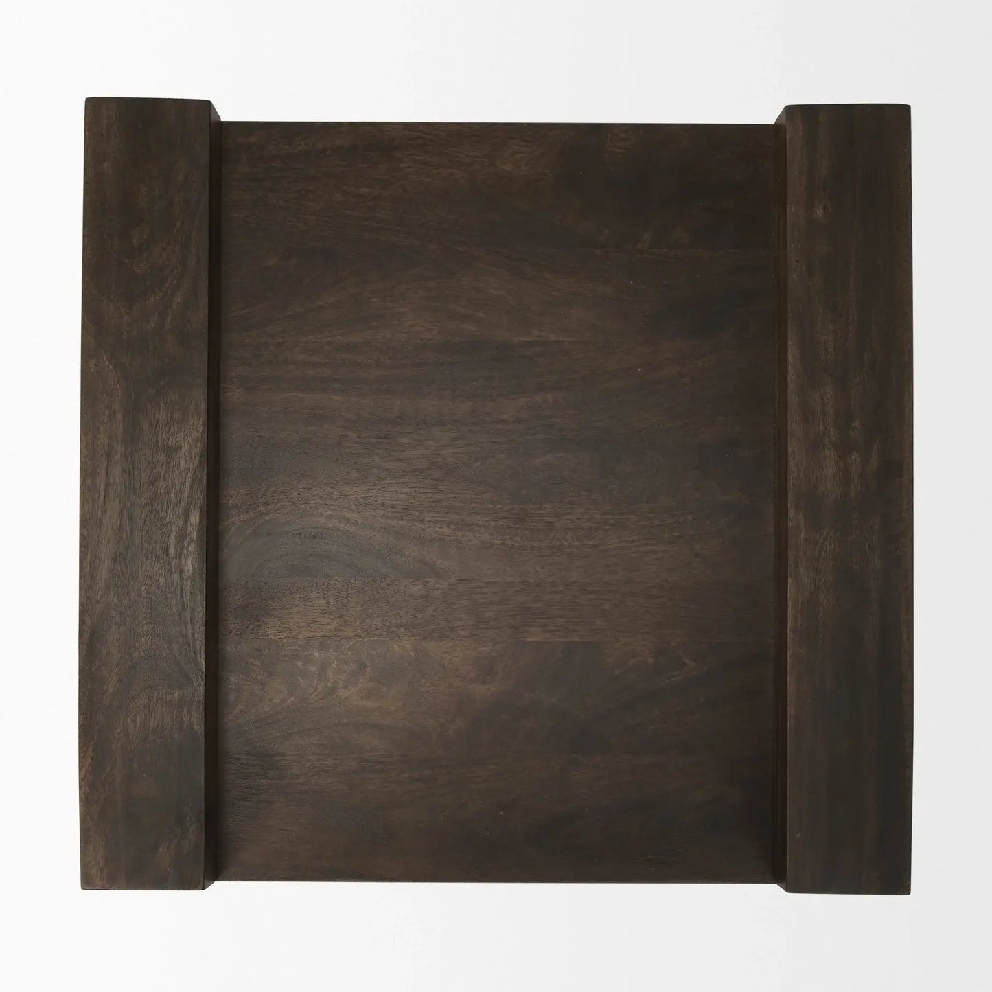 22" Espresso and Brown Solid Wood and Wood Tray Table - Homeroots - Flyclothing LLC
