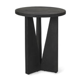 18" Black Solid Wood and Wood Tray Table - Homeroots - Flyclothing LLC