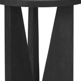 18" Black Solid Wood and Wood Tray Table - Homeroots - Flyclothing LLC