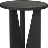 18" Black Solid Wood and Wood Tray Table - Homeroots - Flyclothing LLC