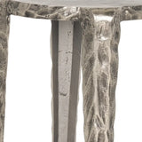 21" Silver Distressed Aluminum Round End Table - Homeroots - Flyclothing LLC