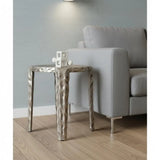 21" Silver Distressed Aluminum Round End Table - Homeroots - Flyclothing LLC