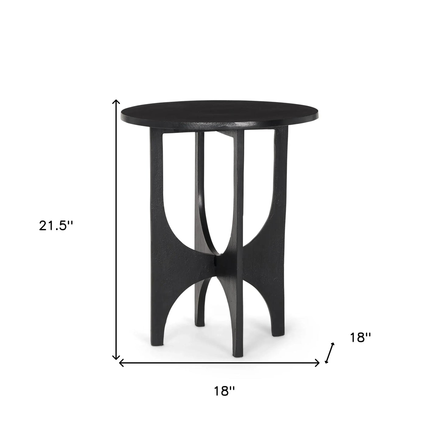 18" Black Iron and Metal Tray Table - Homeroots - Flyclothing LLC