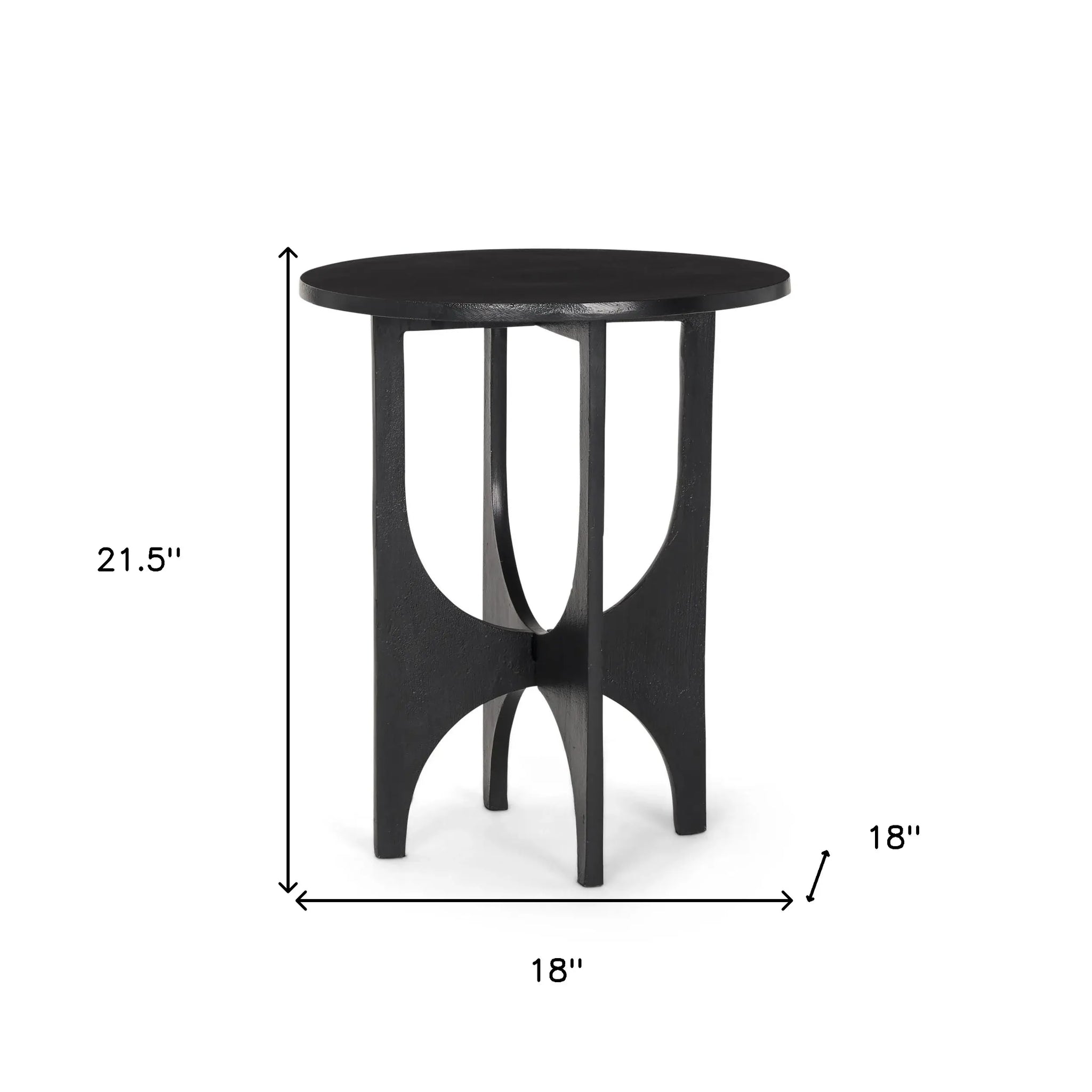18" Black Iron and Metal Tray Table - Homeroots - Flyclothing LLC