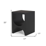 22" Black Iron Square Sled End Table - Homeroots - Flyclothing LLC