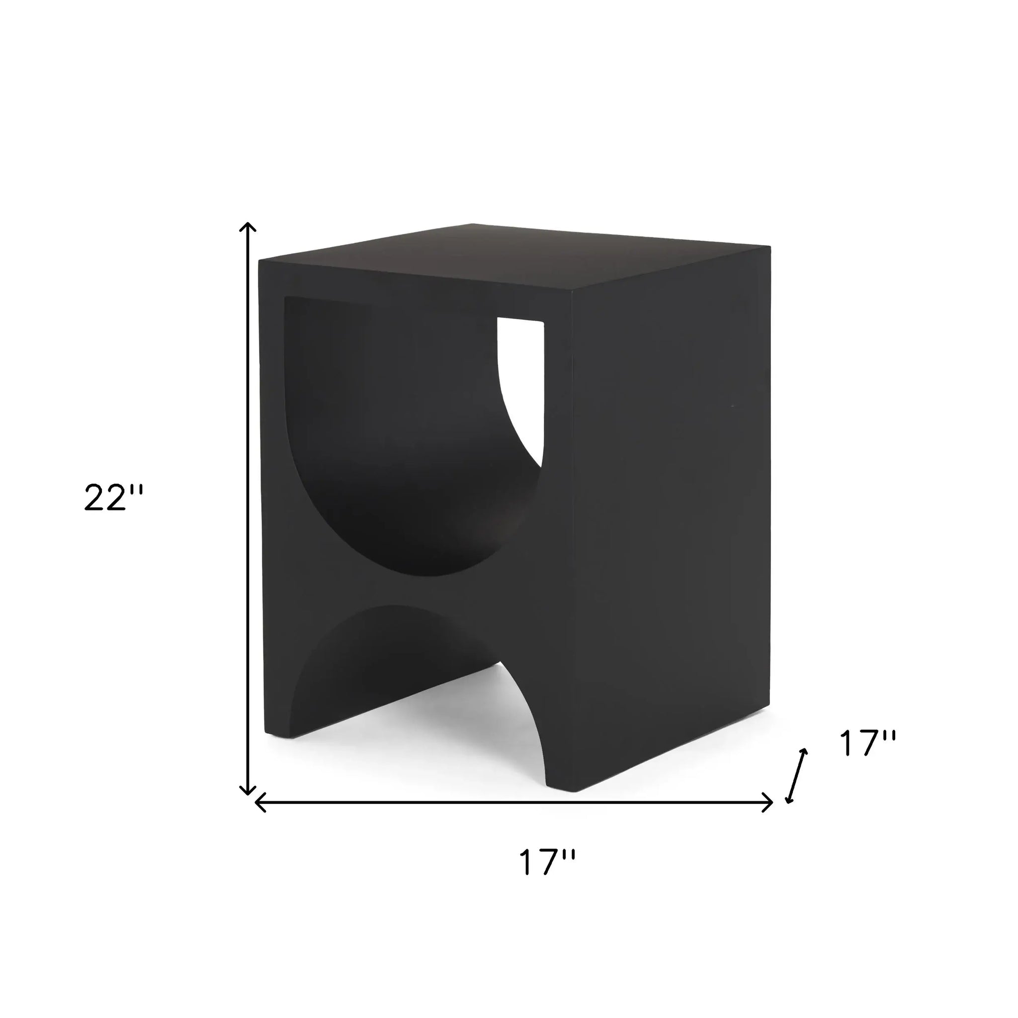 22" Black Iron Square Sled End Table - Homeroots - Flyclothing LLC