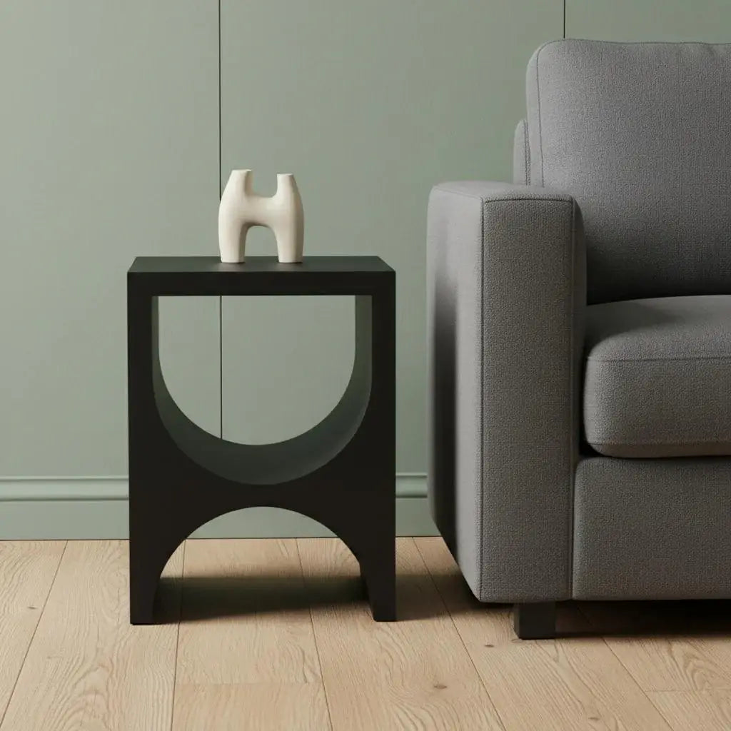 22" Black Iron Square Sled End Table - Homeroots - Flyclothing LLC