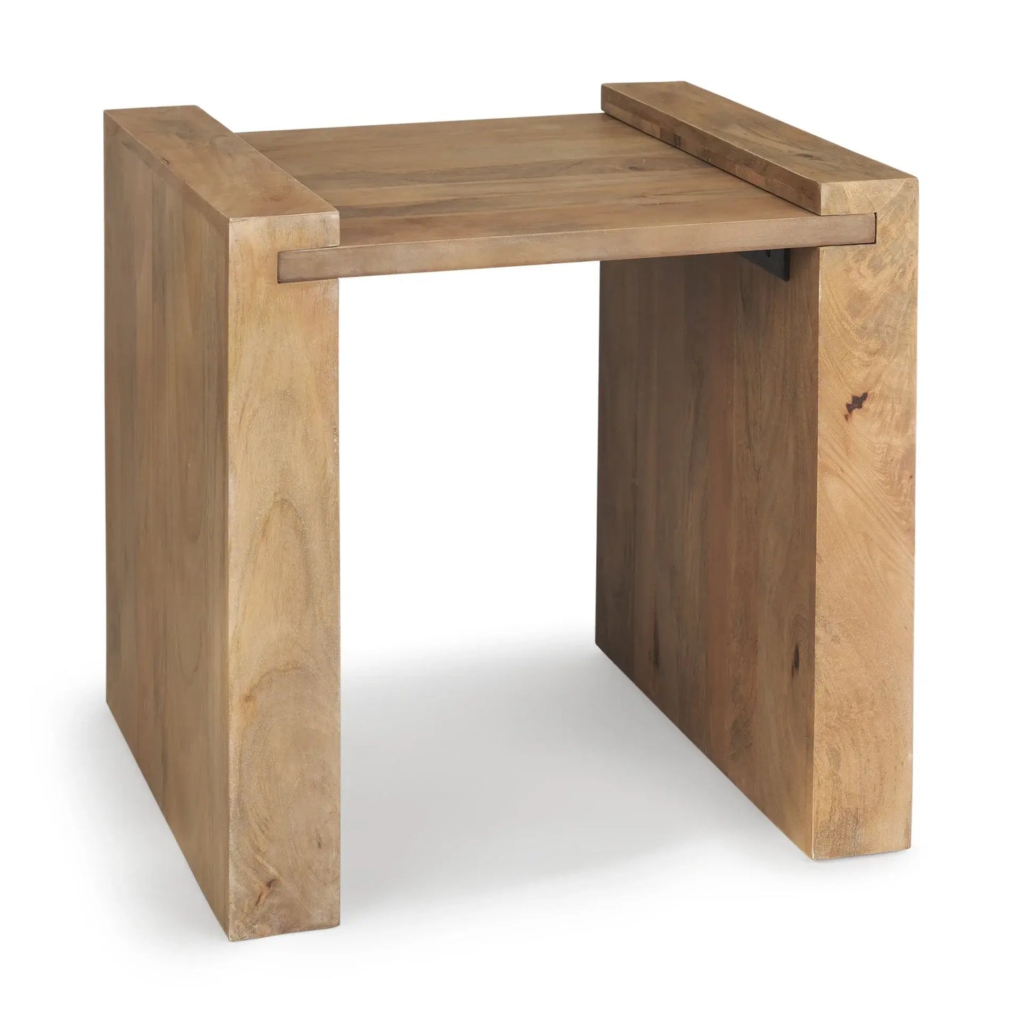 23" Natural Distressed Solid Wood Sled End Table - Homeroots - Flyclothing LLC