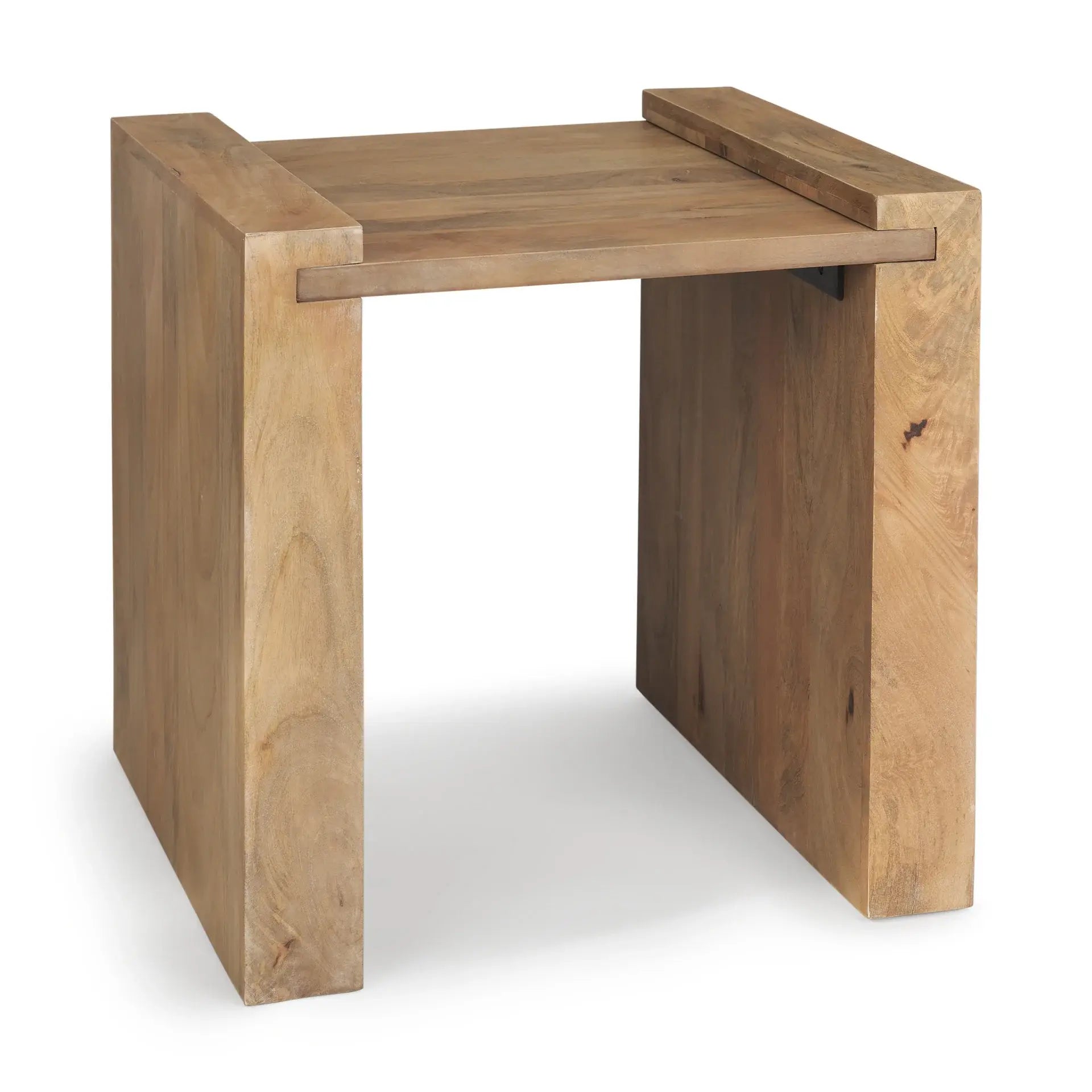 23" Natural Distressed Solid Wood Sled End Table - Homeroots - Flyclothing LLC