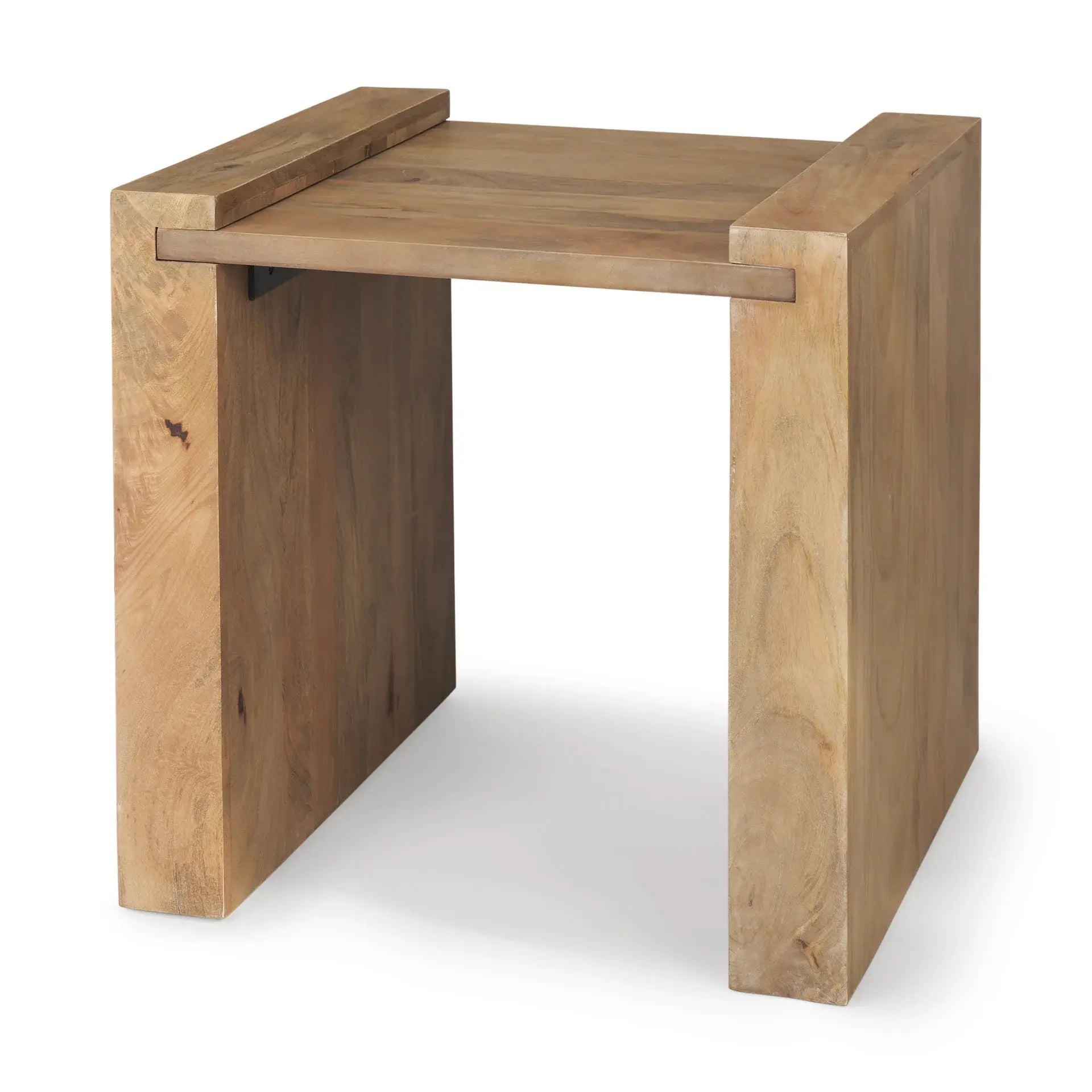 23" Natural Distressed Solid Wood Sled End Table - Homeroots - Flyclothing LLC