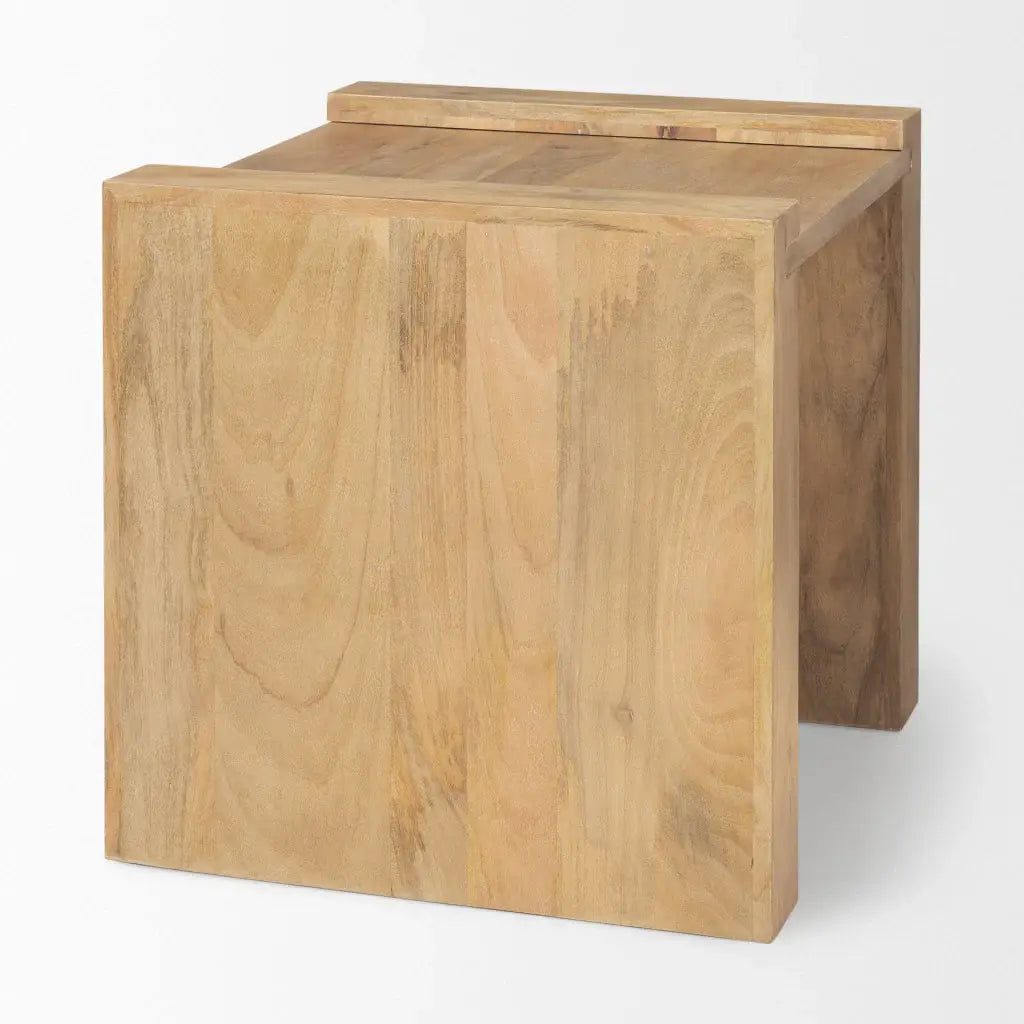 23" Natural Distressed Solid Wood Sled End Table - Homeroots - Flyclothing LLC