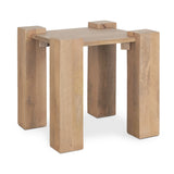 22" Natural Distressed Solid Wood Square End Table - Homeroots - Flyclothing LLC