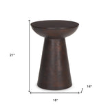 21" Redwood Solid Wood Round Pedestal End Table - Homeroots - Flyclothing LLC