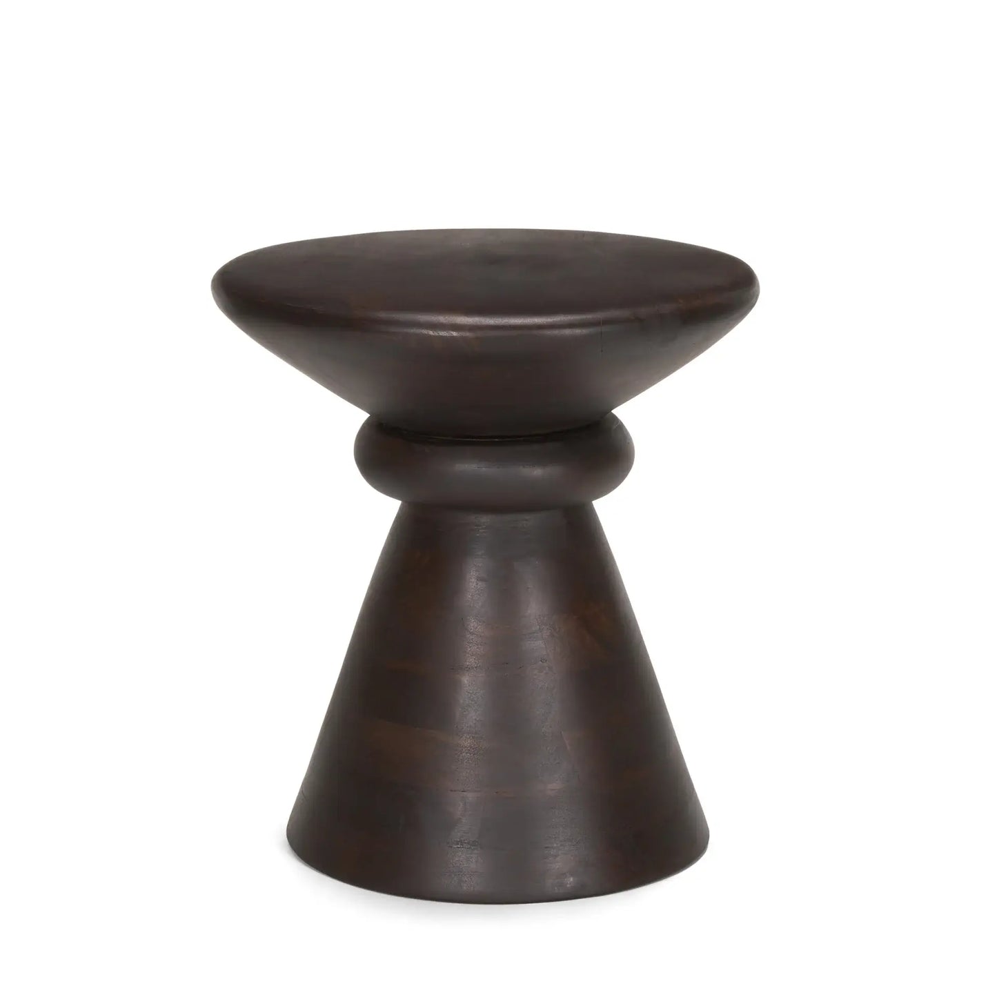 18" Dark Brown Solid Wood Round Pedestal End Table - Homeroots - Flyclothing LLC