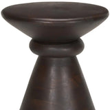 18" Dark Brown Solid Wood Round Pedestal End Table - Homeroots - Flyclothing LLC