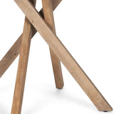 30" Natural Distressed Solid Wood Round Cross Legs End Table - Homeroots - Flyclothing LLC