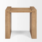22" Natural Solid Wood Square Sled End Table - Homeroots - Flyclothing LLC
