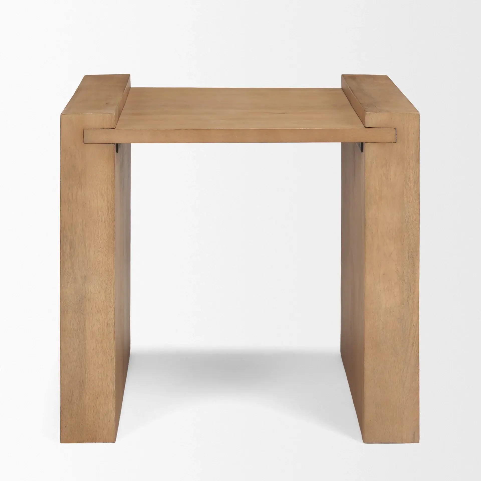 22" Natural Solid Wood Square Sled End Table - Homeroots - Flyclothing LLC
