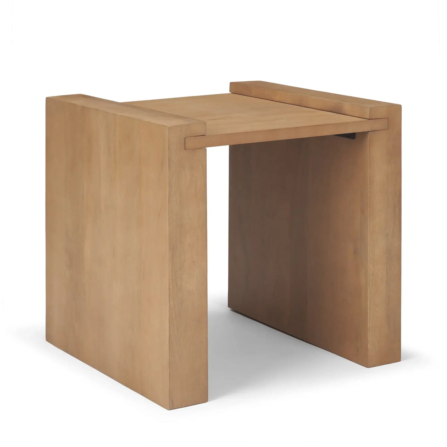 22" Natural Solid Wood Square Sled End Table - Homeroots - Flyclothing LLC