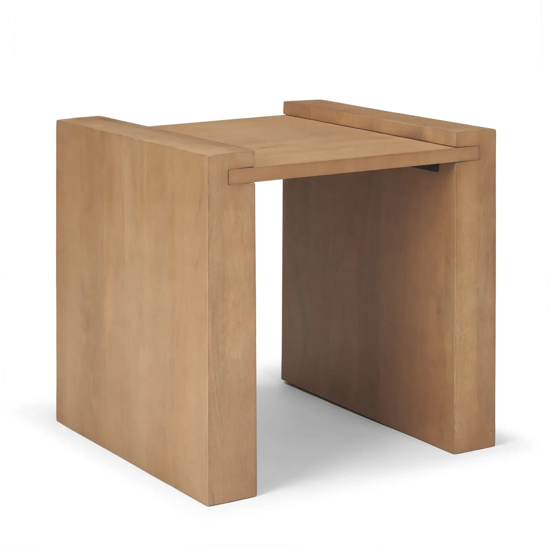 22" Natural Solid Wood Square Sled End Table - Homeroots - Flyclothing LLC