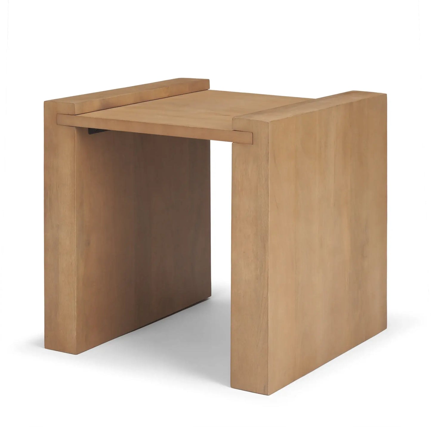 22" Natural Solid Wood Square Sled End Table - Homeroots - Flyclothing LLC